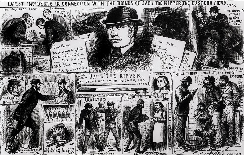 newspaper drawings about jack the ripper