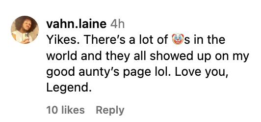 yikes there&#x27;s a lot of clowns in the world and they all shoed up on my good aunty&#x27;s page