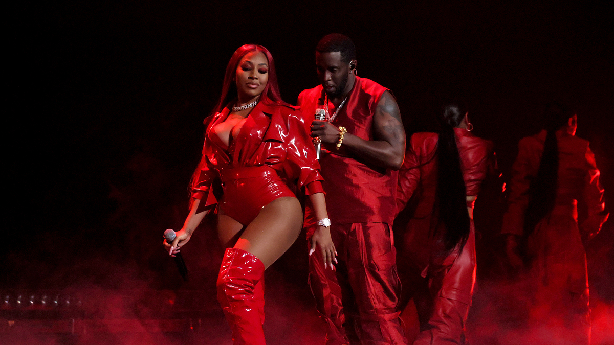 Diddy & Yung Miami Wear Matching Shirts At The BET Awards After