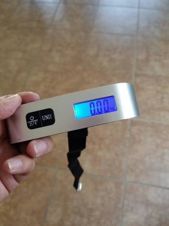 Reviewer's photo of the luggage scale