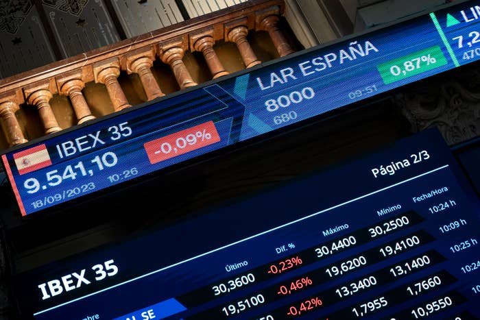 A closeup of the stock market
