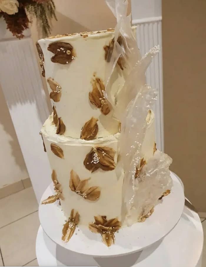 Closeup of a wedding cake