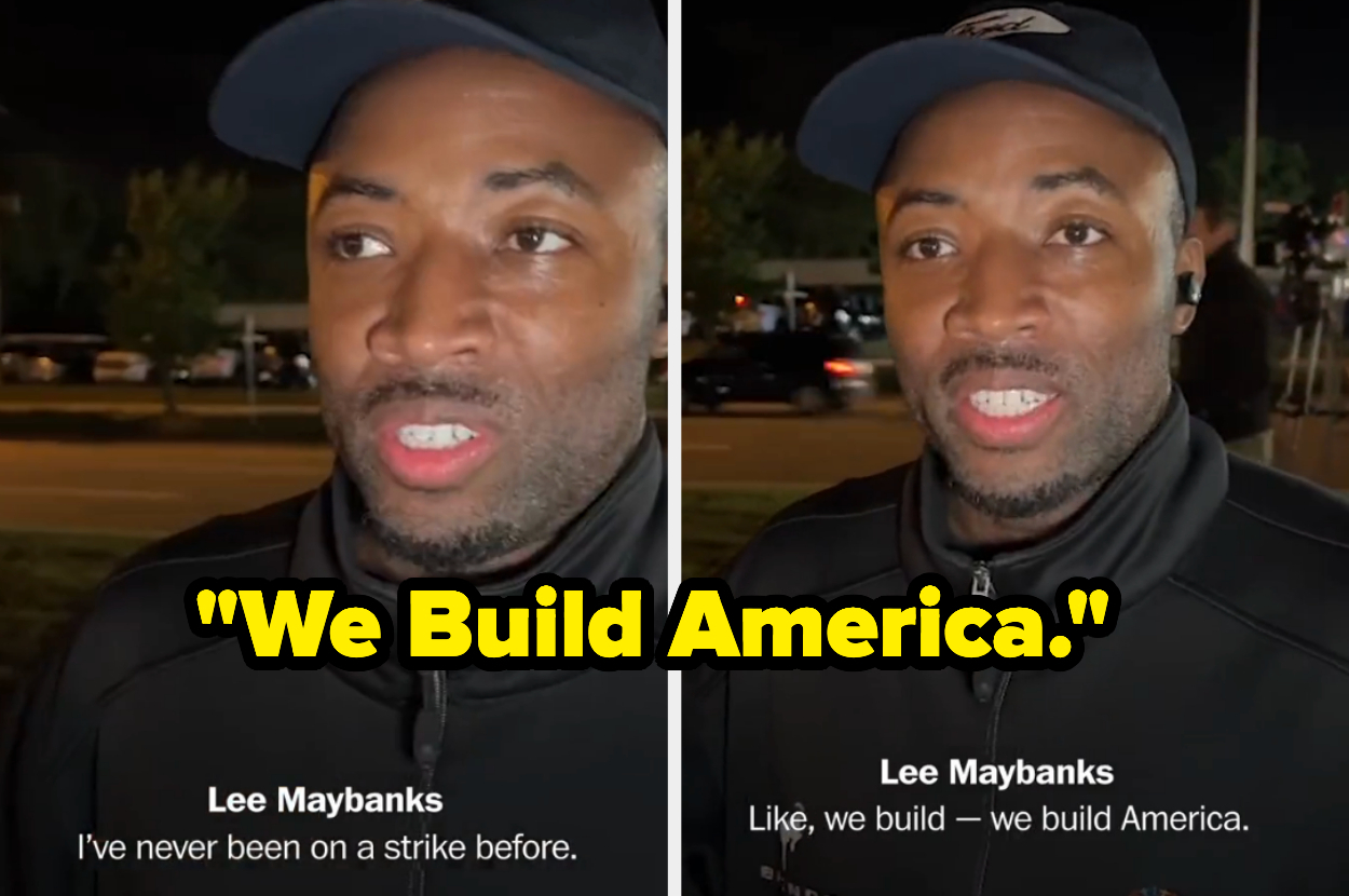 Lee Maybanks saying, &quot;We build America&quot;