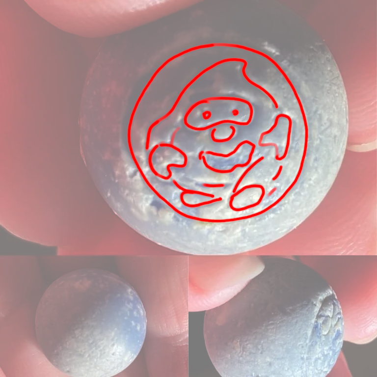 the lines outlined to show a drawing of a gnome