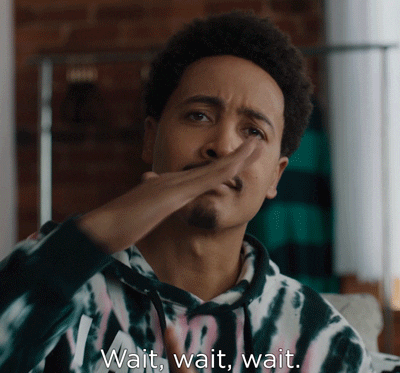 a man saying "wait, wait, wait time out"