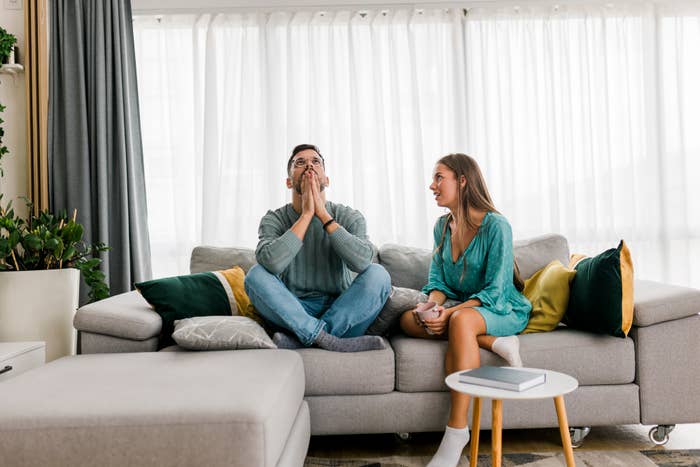 Shot of a young couple having an argument at home