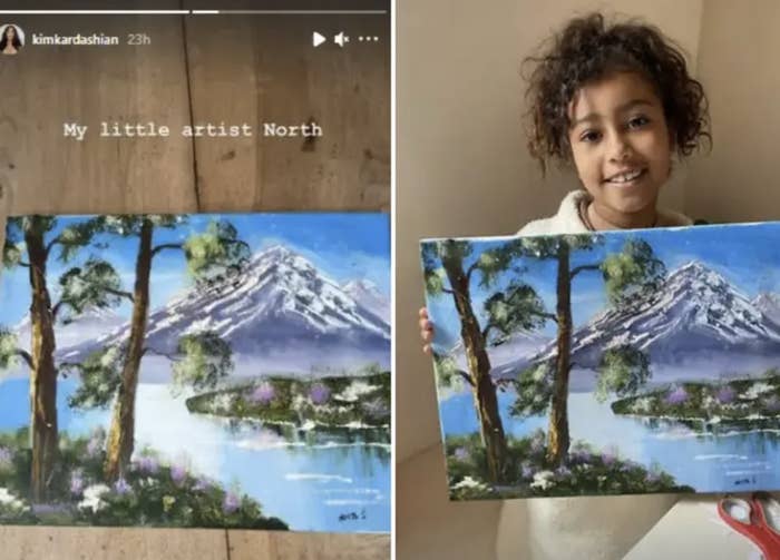 North holding her painting