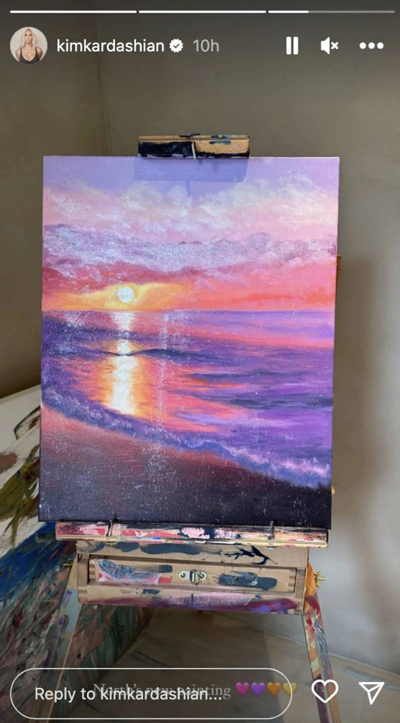 Closeup of North West&#x27;s painting