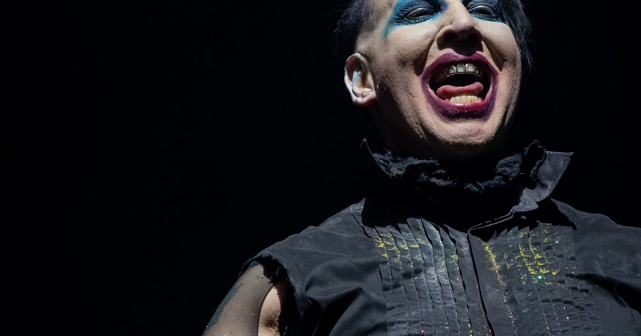 Marilyn Manson isn’t competing to blow a nose at a videographer