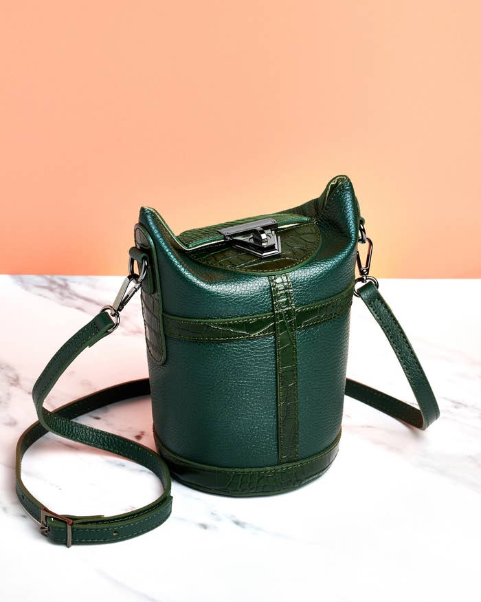 Bucket bag–style crossbody purse