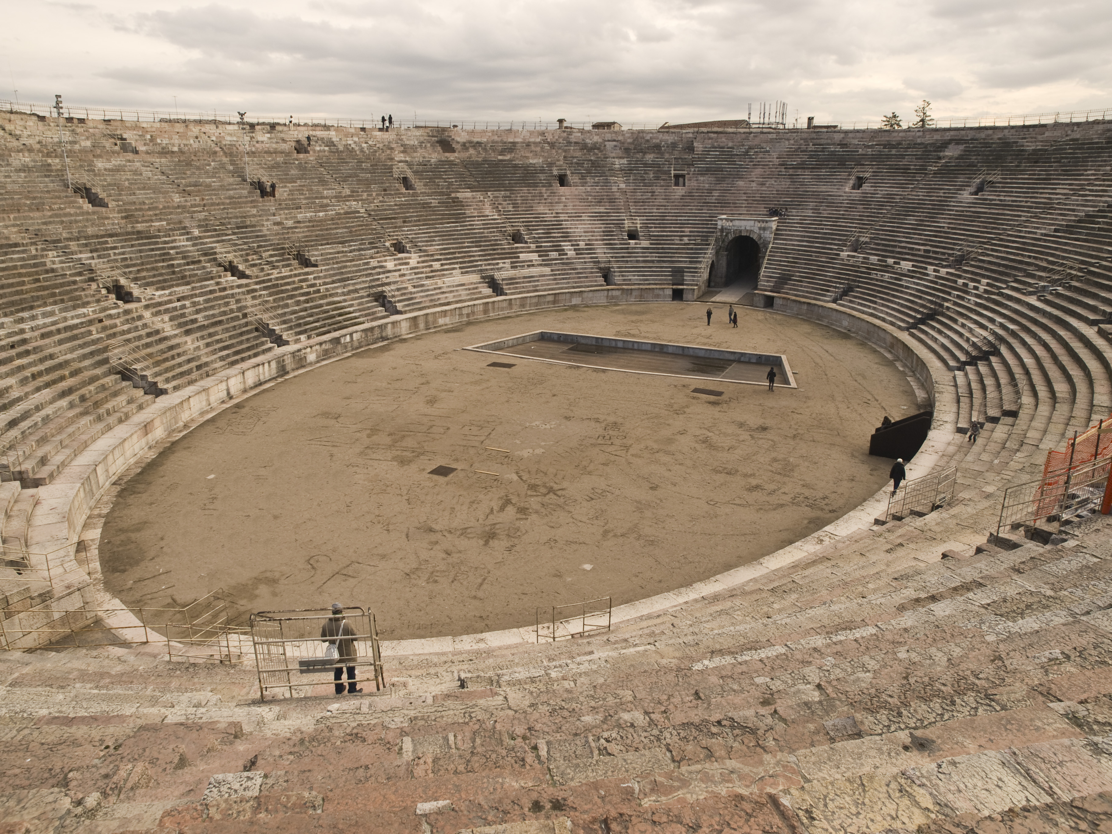 an empty colloseum during present day