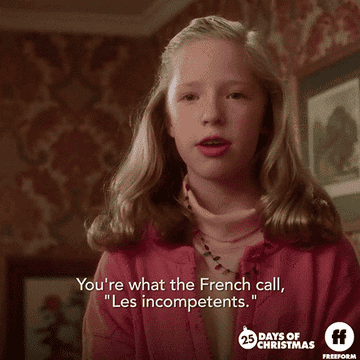 Girl from "Home Alone" saying "you're what the French call 'les incompetents'"