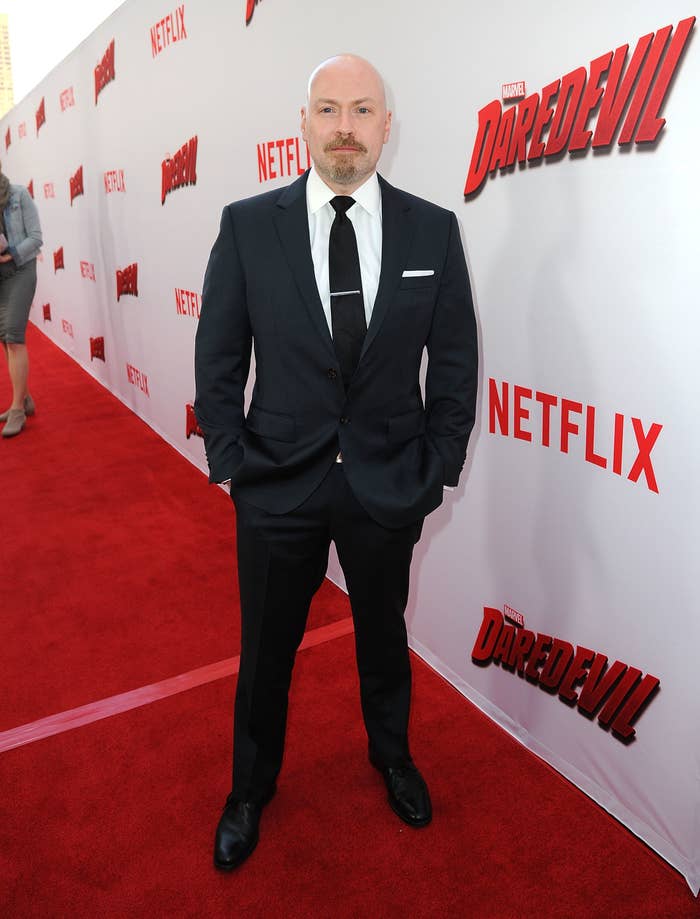 Former showrunner Steven DeKnight on the red carpet for a Daredevil event
