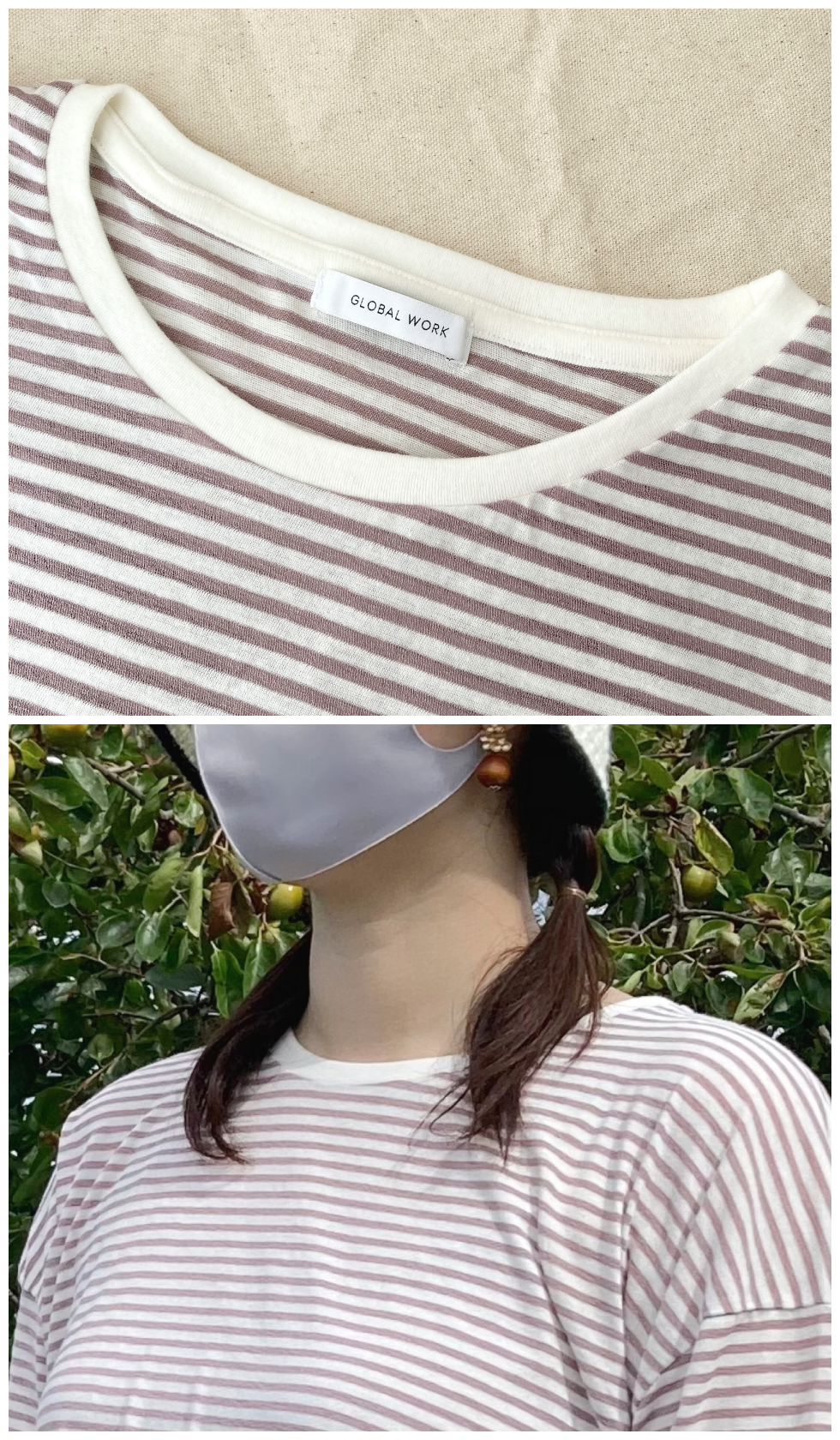 GLOBAL WORK(グローバルワーク)のオススメのトップス「シアーボーダーT長袖」