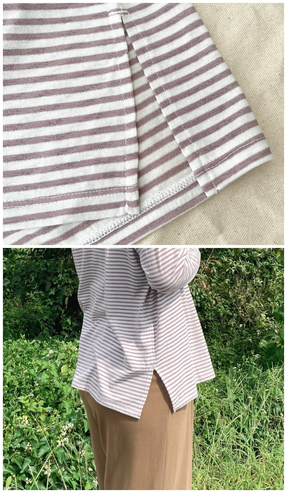 GLOBAL WORK(グローバルワーク)のオススメのトップス「シアーボーダーT長袖」