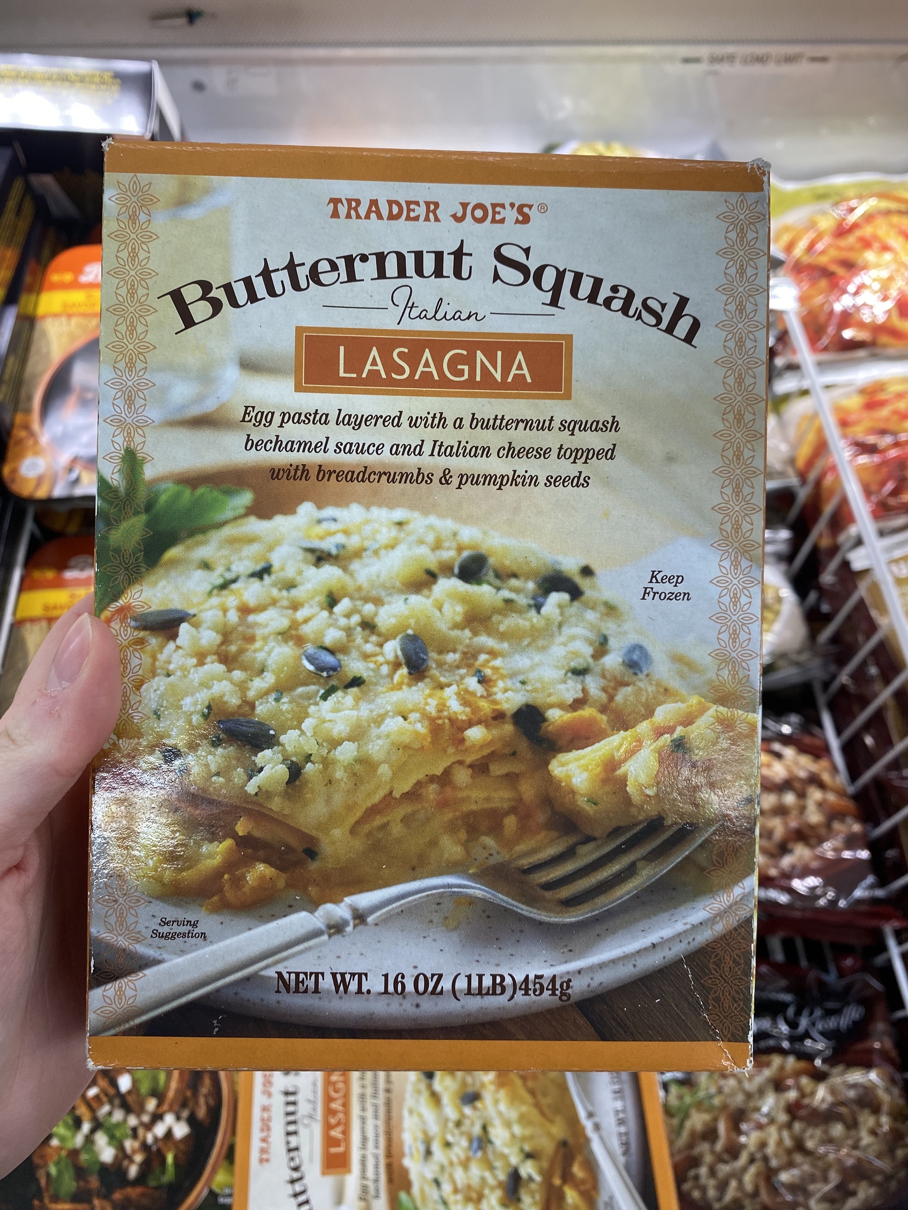 a box of butternut squash lasagna