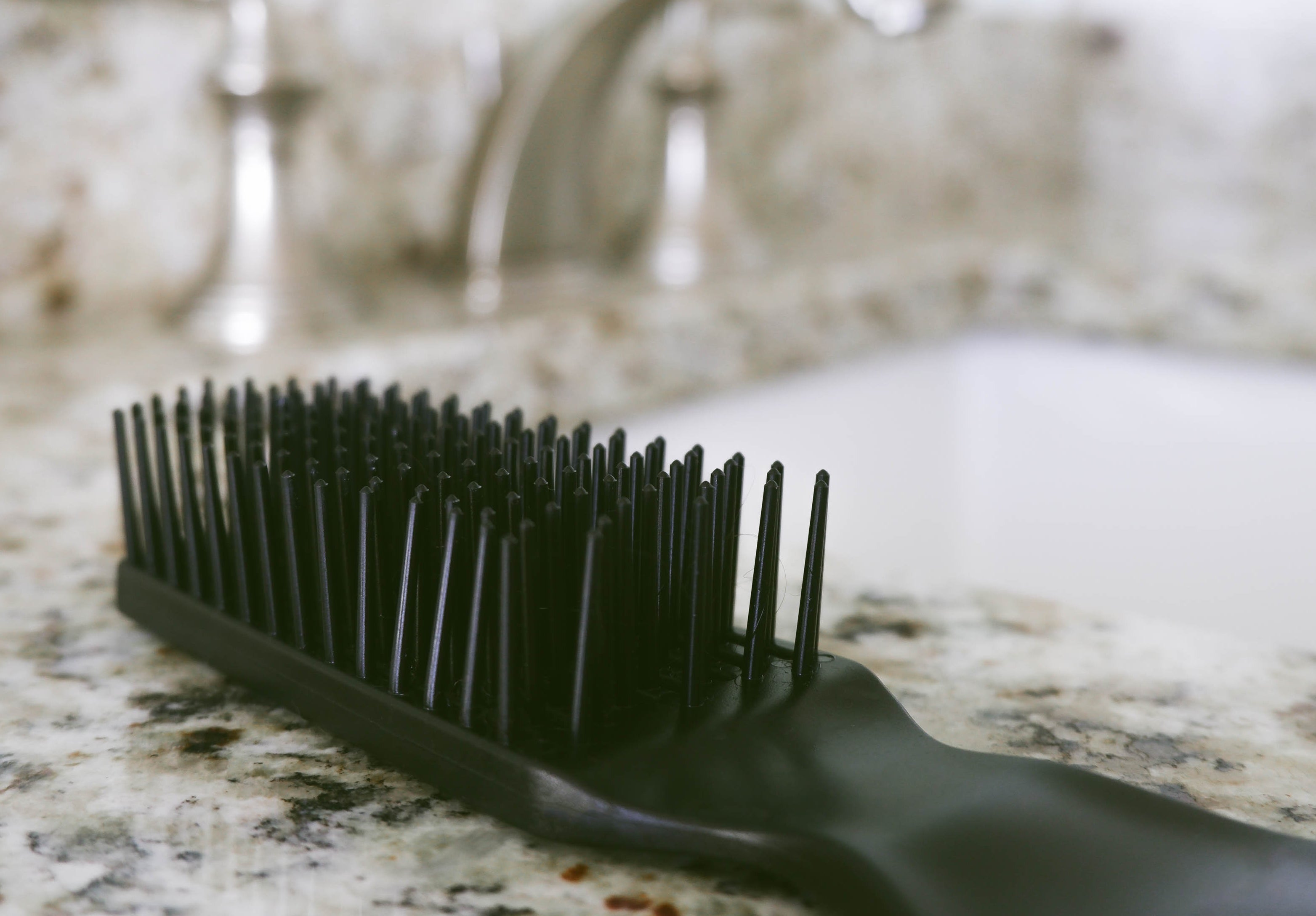 Brush on a sink counter