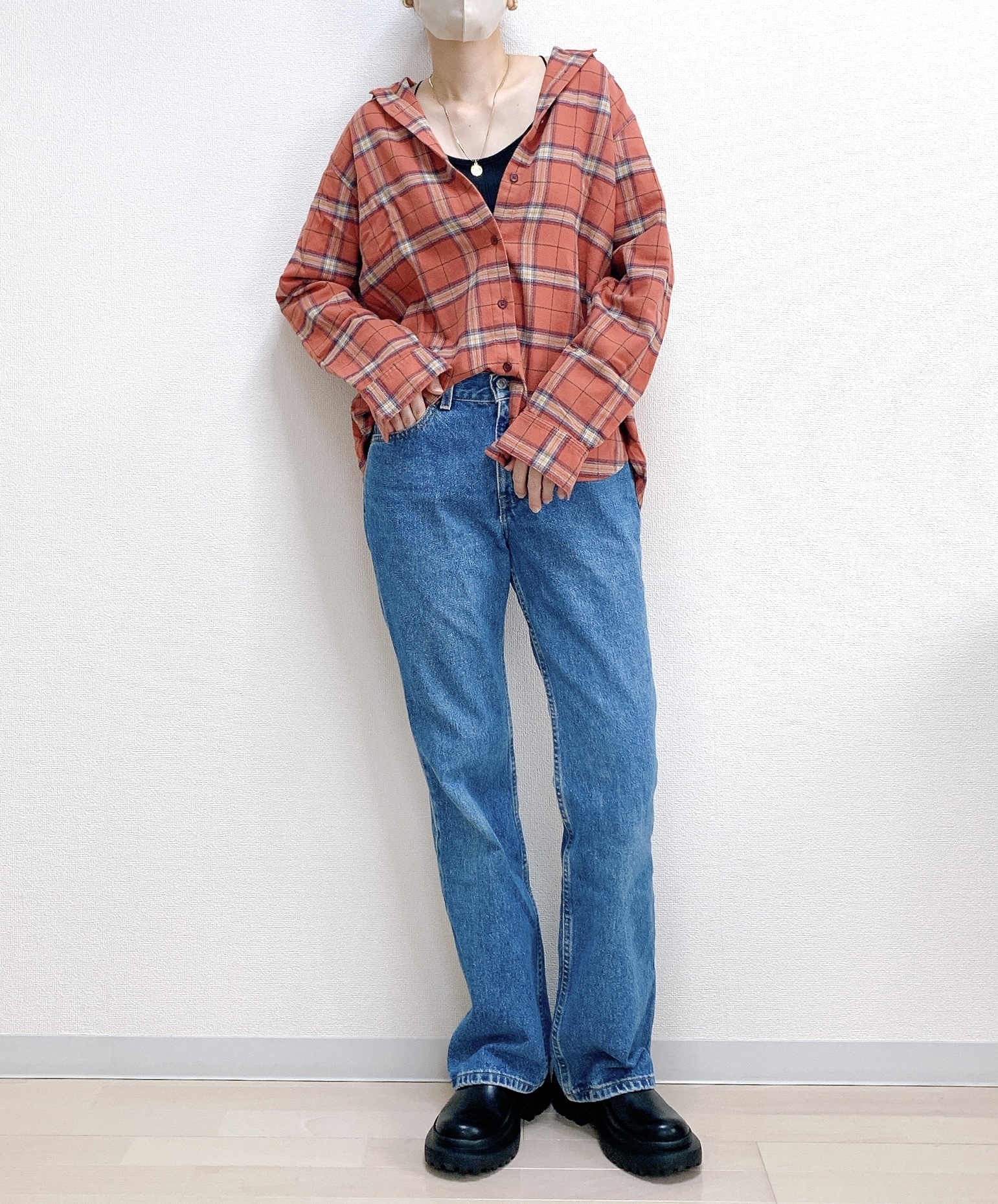 無印良品のおすすめのレディースアイテム「両面起毛フランネルレギュラーカラー長袖シャツ」