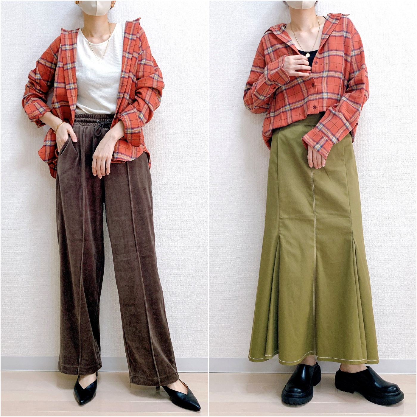 無印良品のおすすめのレディースアイテム「両面起毛フランネルレギュラーカラー長袖シャツ」