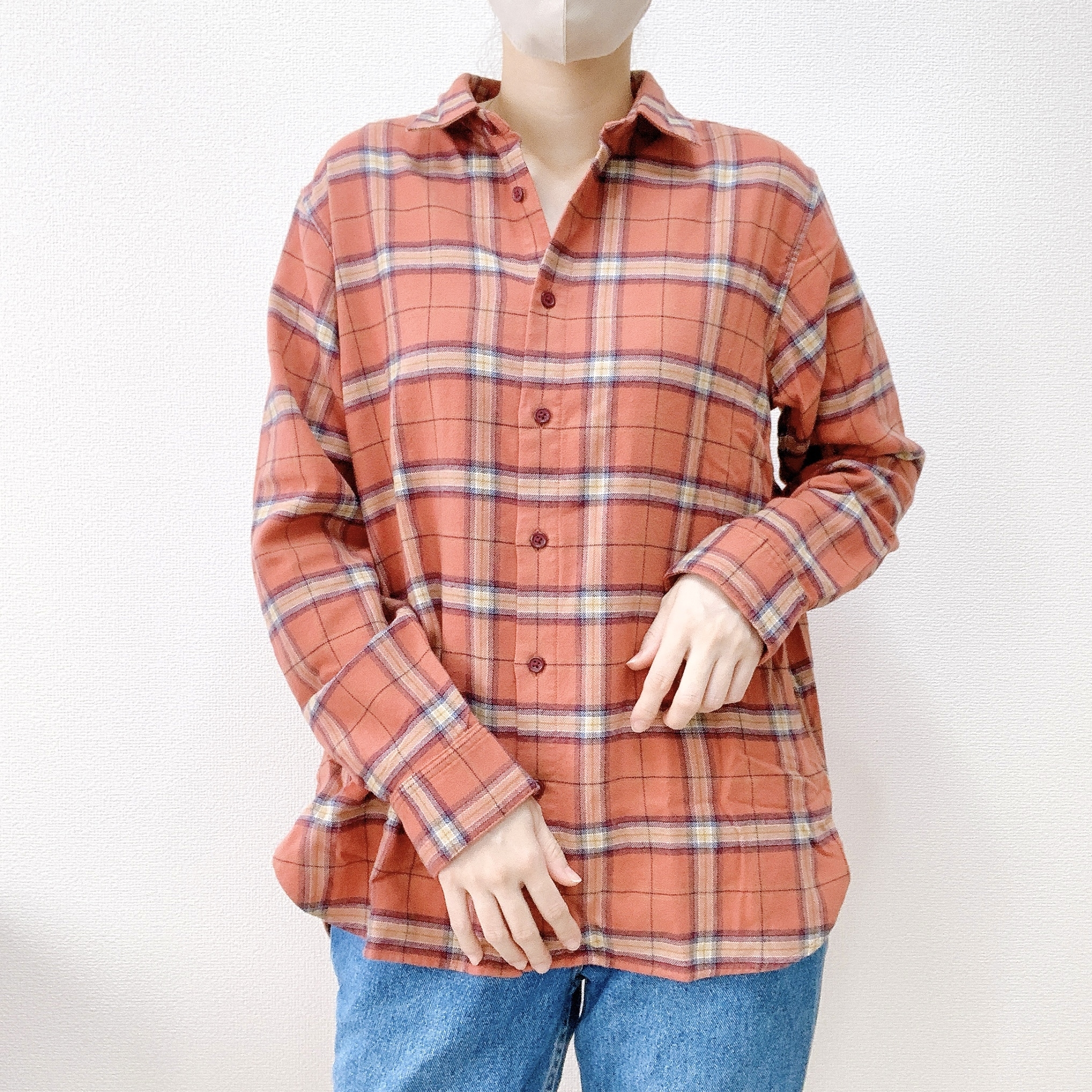 無印良品のおすすめのレディースアイテム「両面起毛フランネルレギュラーカラー長袖シャツ」