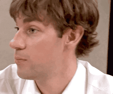 John Krasinski looking at the camera saying, "Wow. There it is."