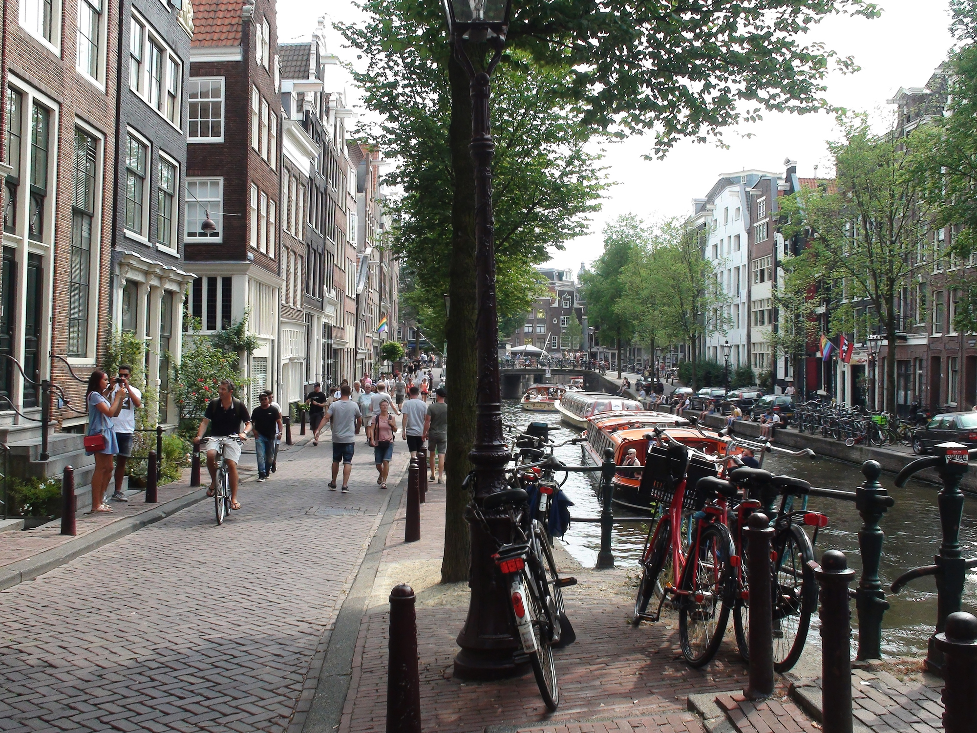 sidewalk in amsterdam