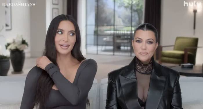 kim and kourtney sitting for their confessional