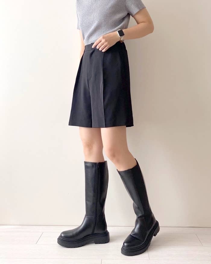 GUのオススメのブーツ「サイドゴアロングブーツ+E」