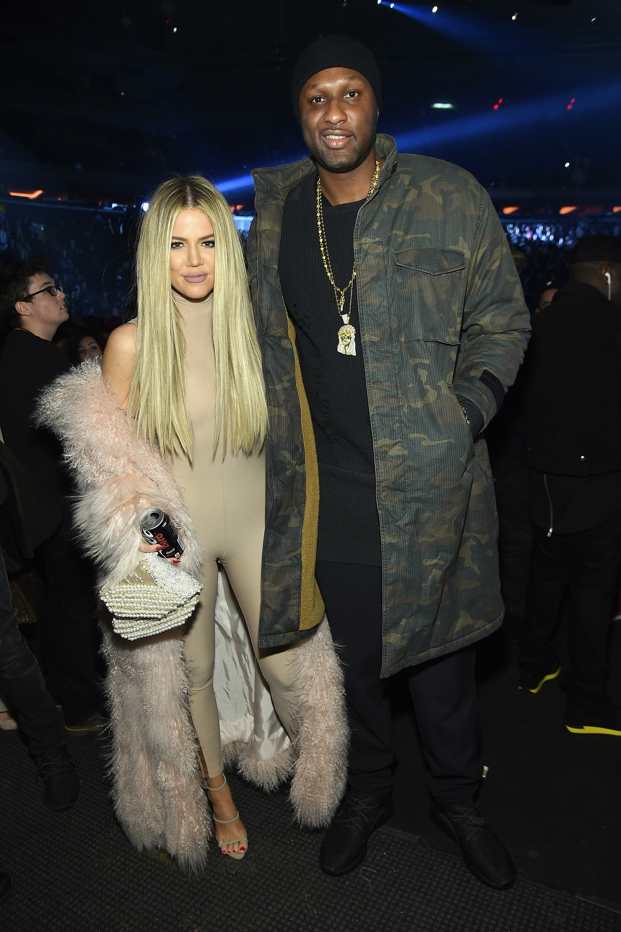 lamar and khloe at an event