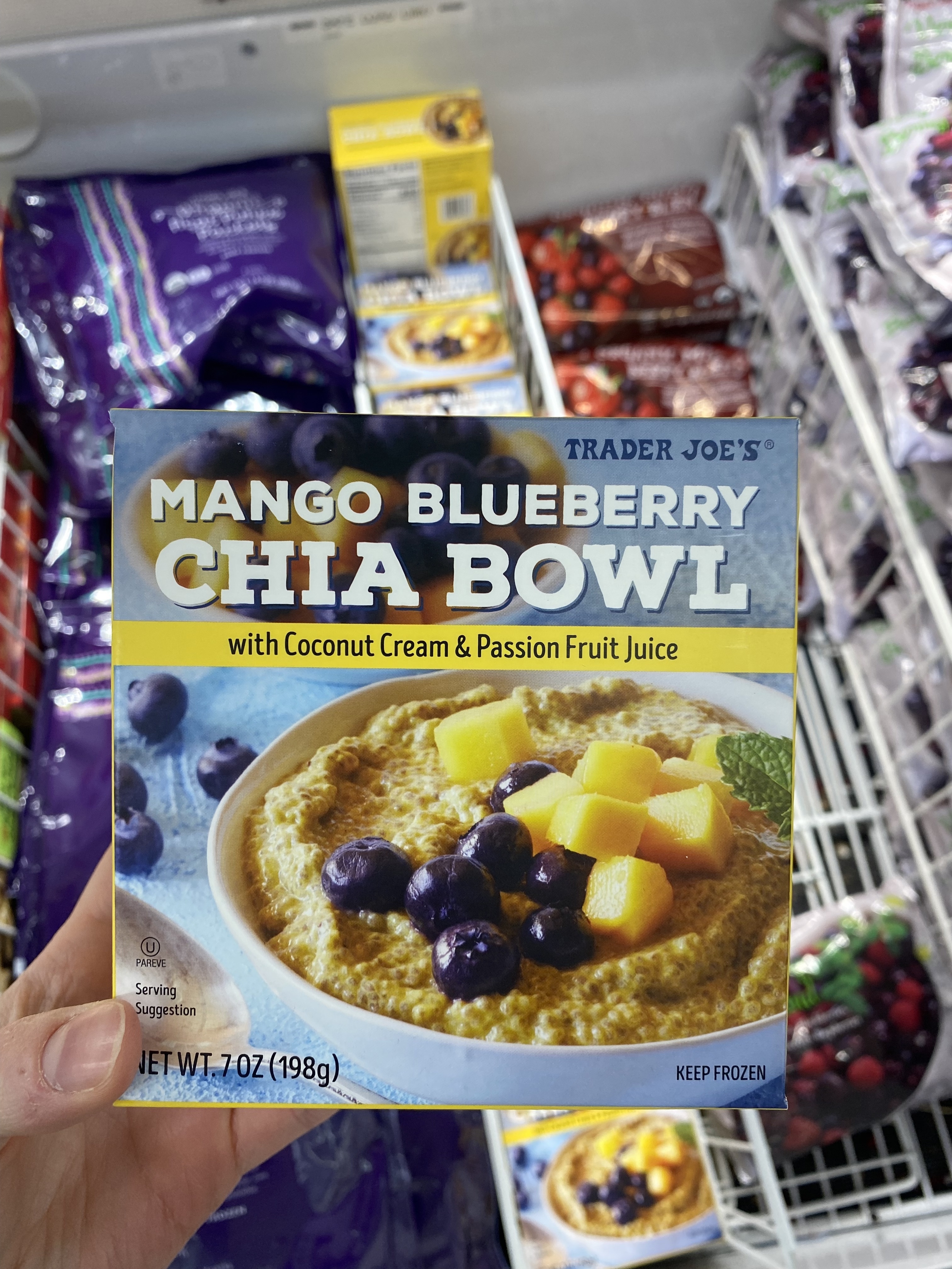 a box of the mango blueberry chia bowl