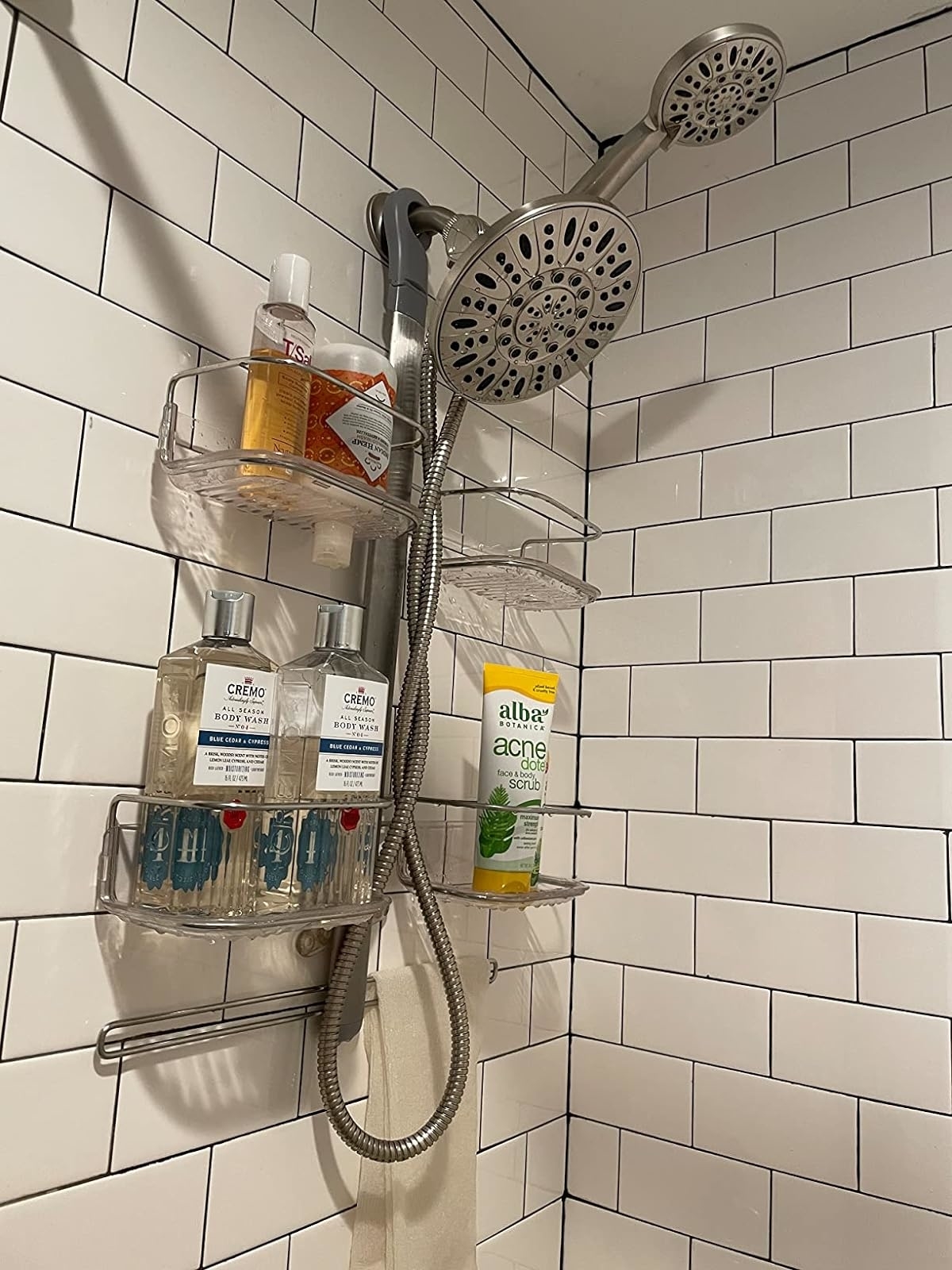 Reviewer image of the shower head on the wall in their bathroom