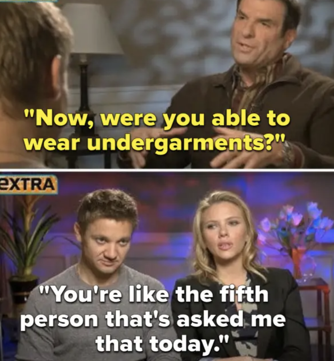 scarlett looking annoyed during the interview