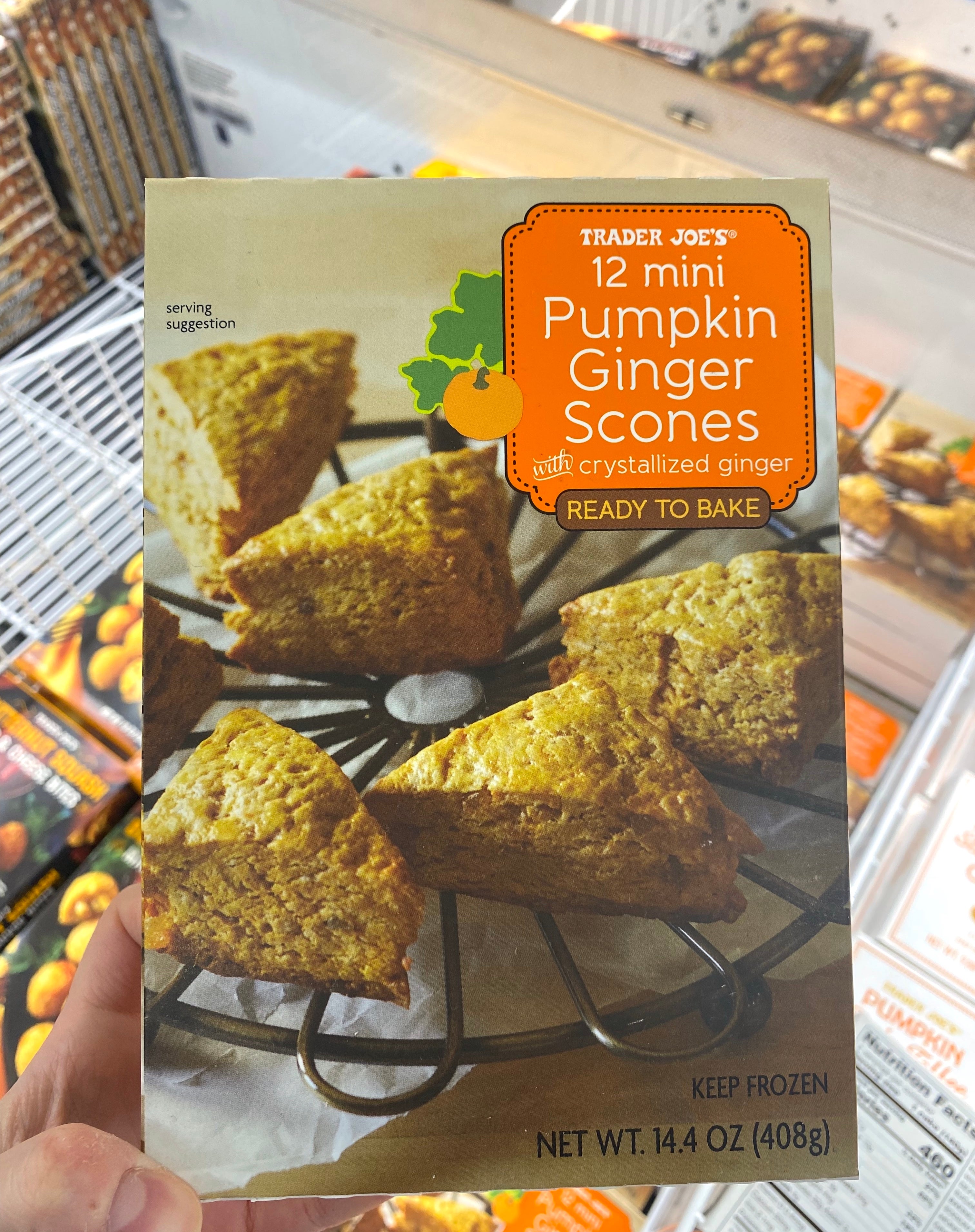 a box of pumpkin ginger scones