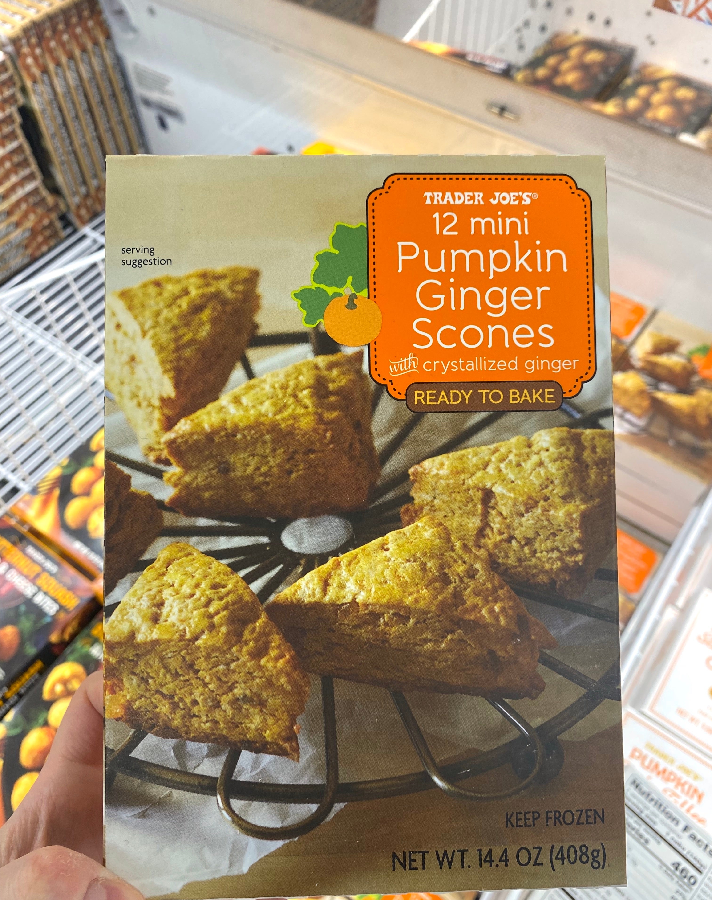 a box of pumpkin ginger scones