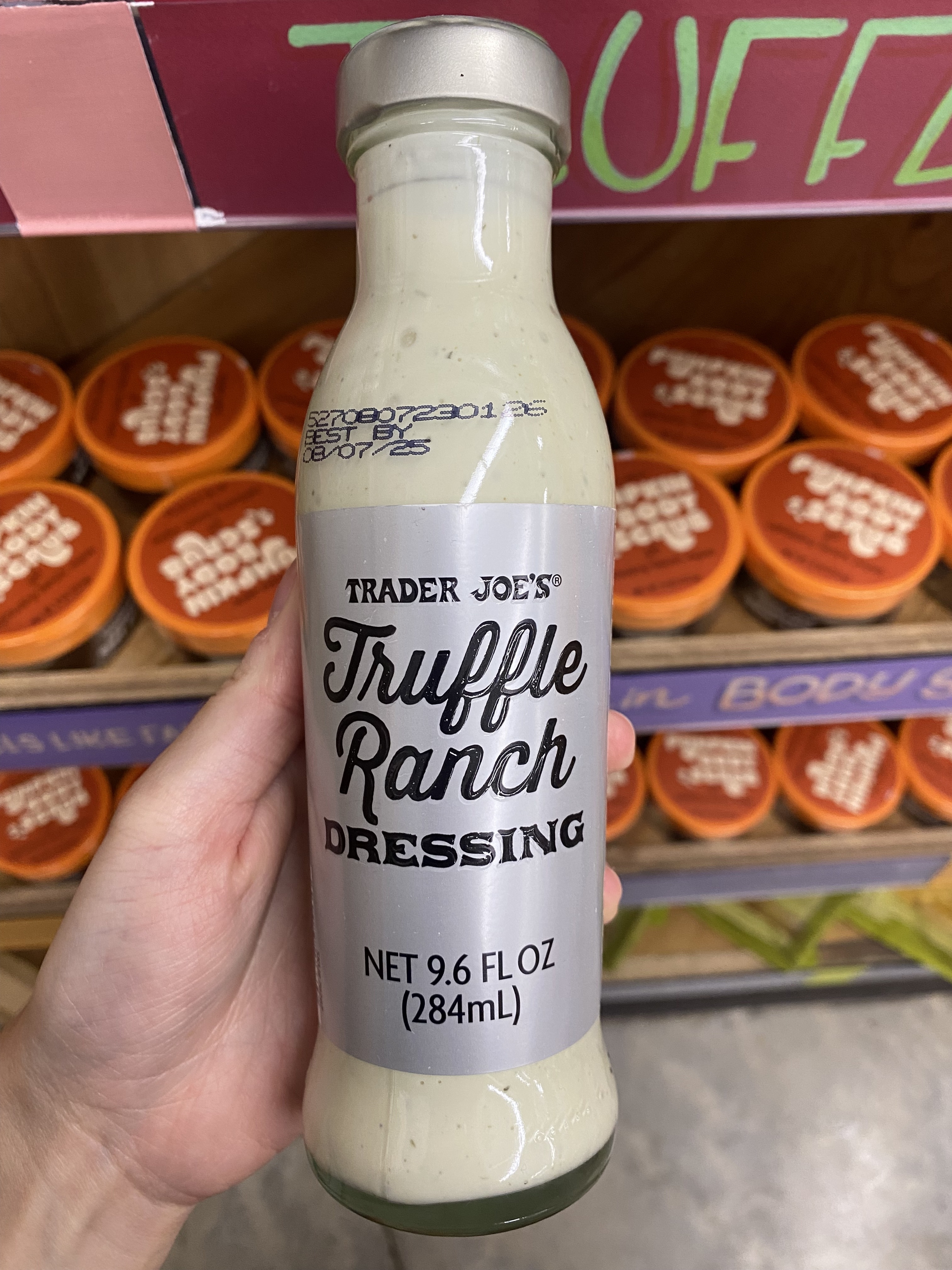 a bottle of truffle ranch dressing