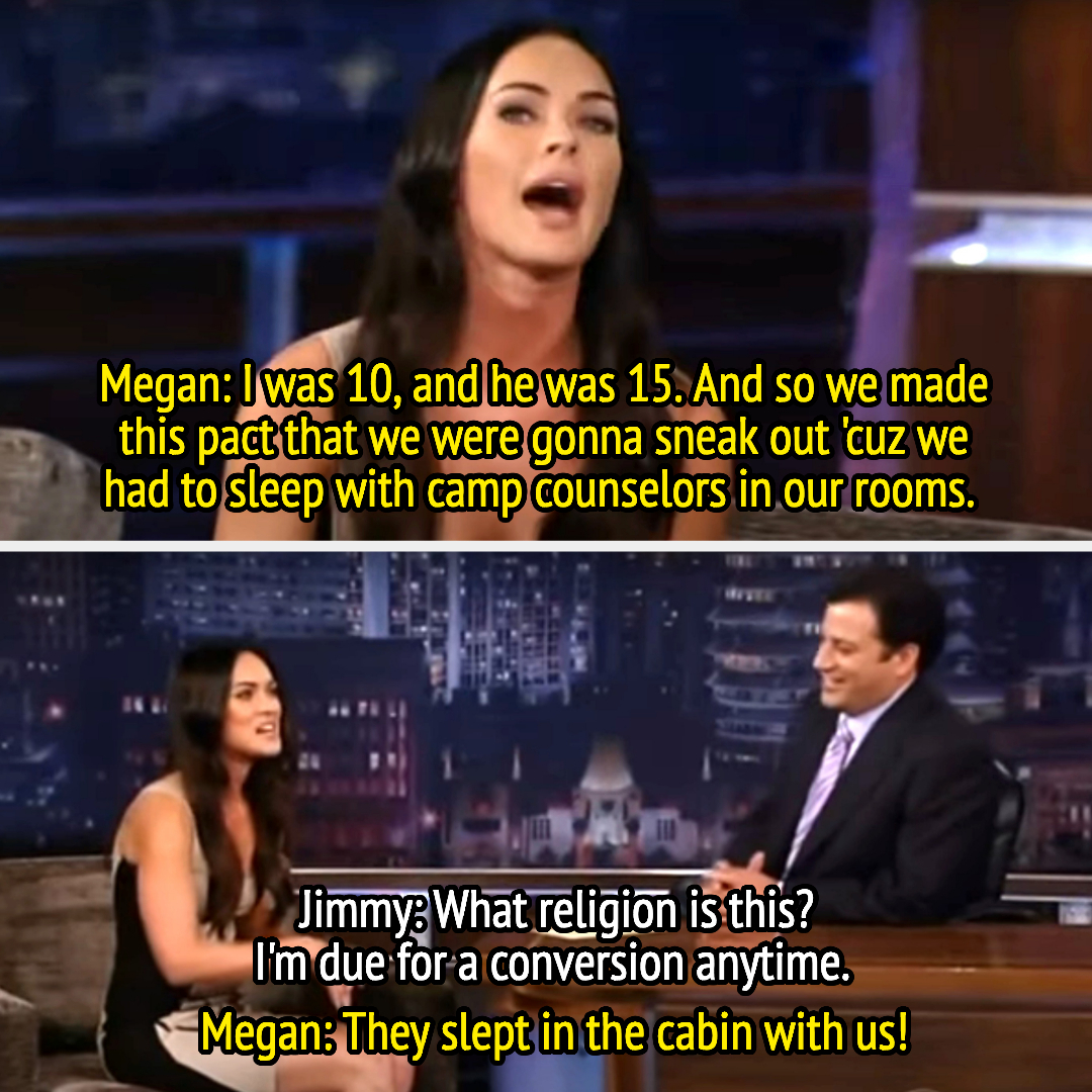 megan sitting across from jimmy for the show interview