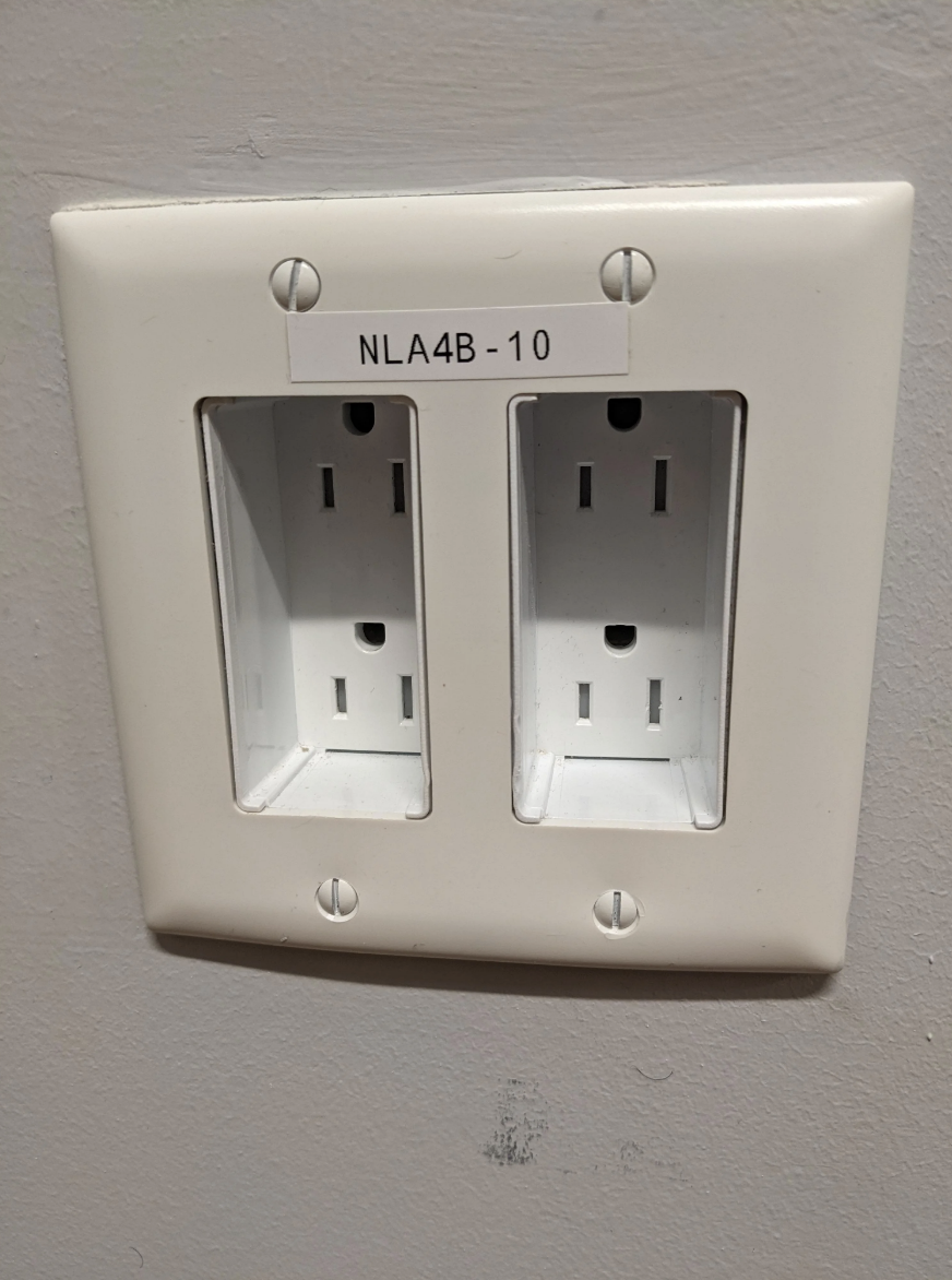 For some reason, the outlets are indented in the wall, not flush with it