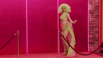 A drag queen running in heels