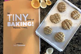 reviewer's tiny baking set with cookies
