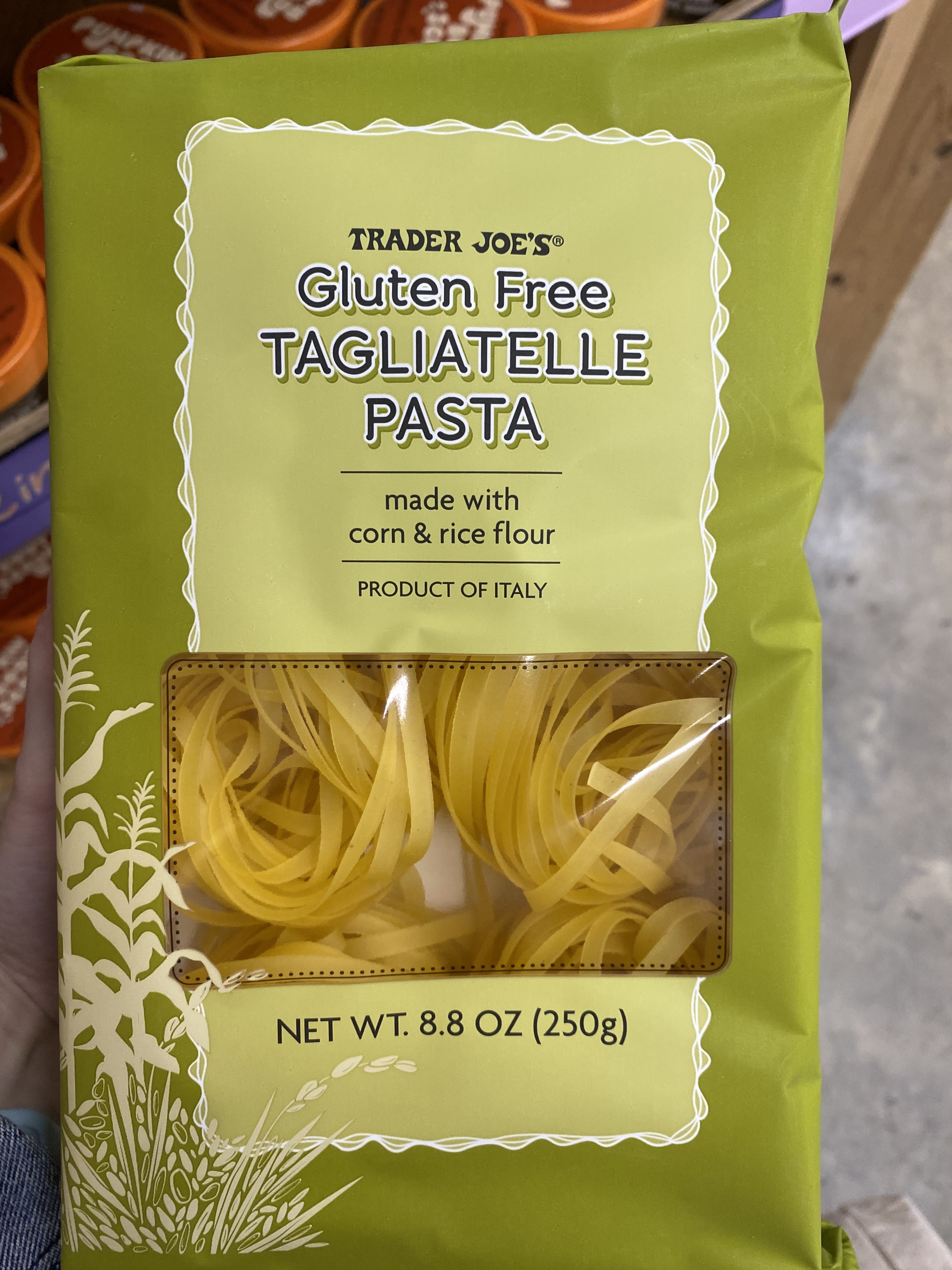 a package of gluten free tagliatelle pasta