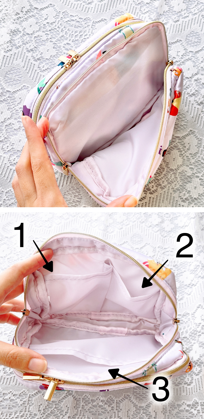 sweet(スウィート)10月号増刊セブン限定付録 「ディズニープリンセス豪華サテン2層ポーチ」