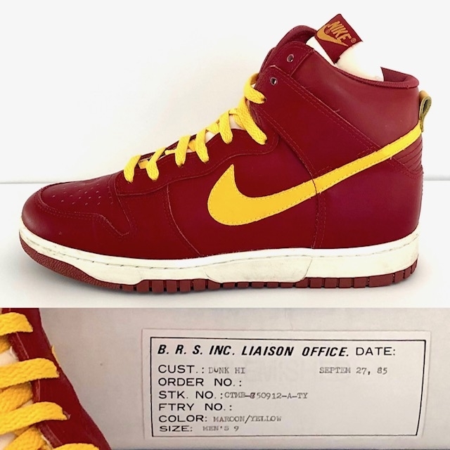 Nike Dunk 1-of-1 USC 1985 Sample Gifted by Sandy Bodecker Profile Box