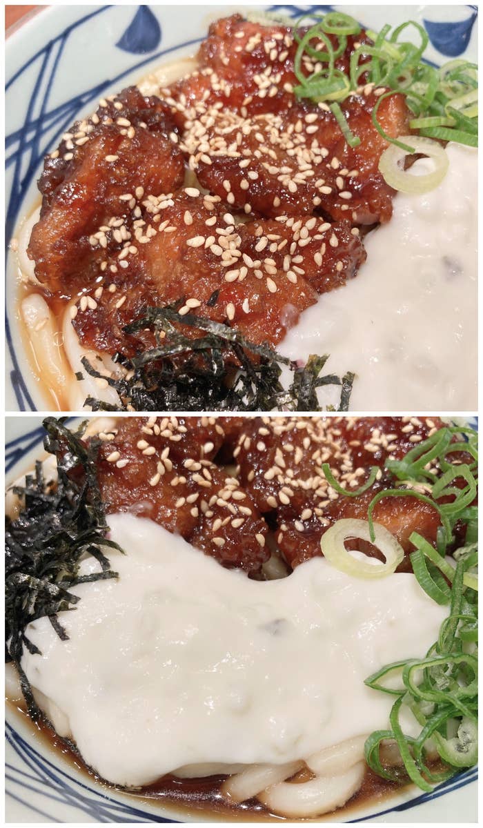 丸亀製麺のオススメの期間限定メニュー「てりやきタル鶏ぶっかけうどん」