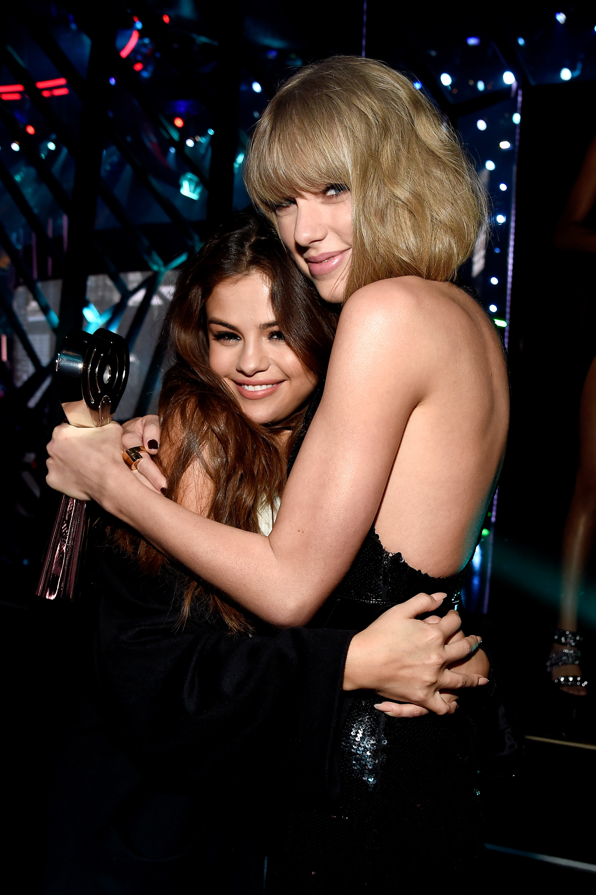 Closeup of Selena and Taylor