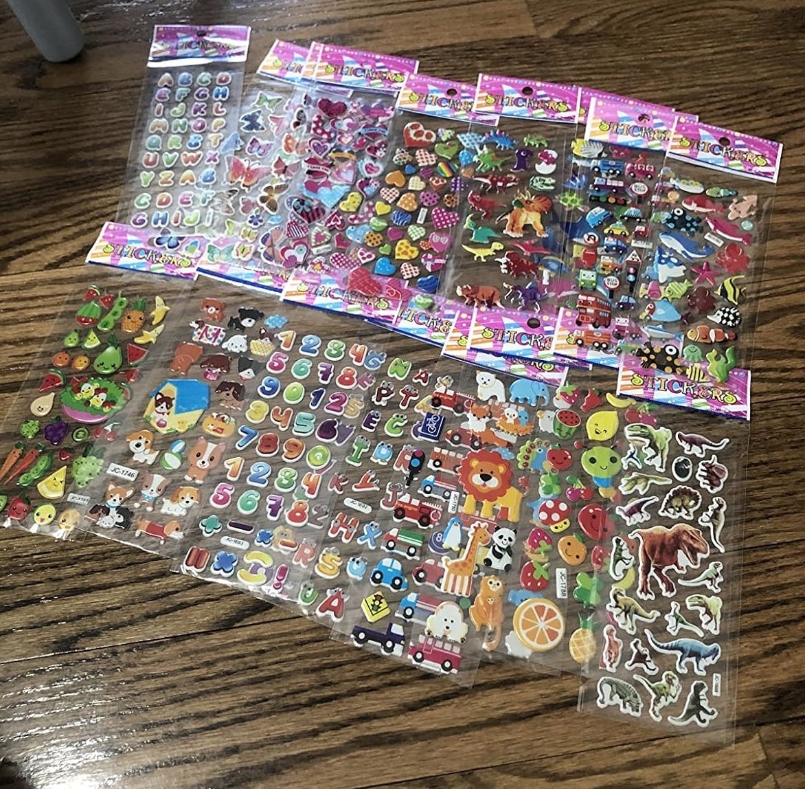 Reviewer&#x27;s photo of the sticker sheets