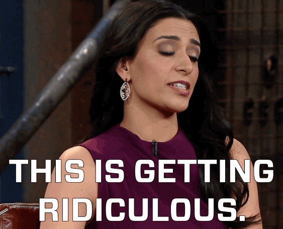 a woman saying "this is getting ridiculous"