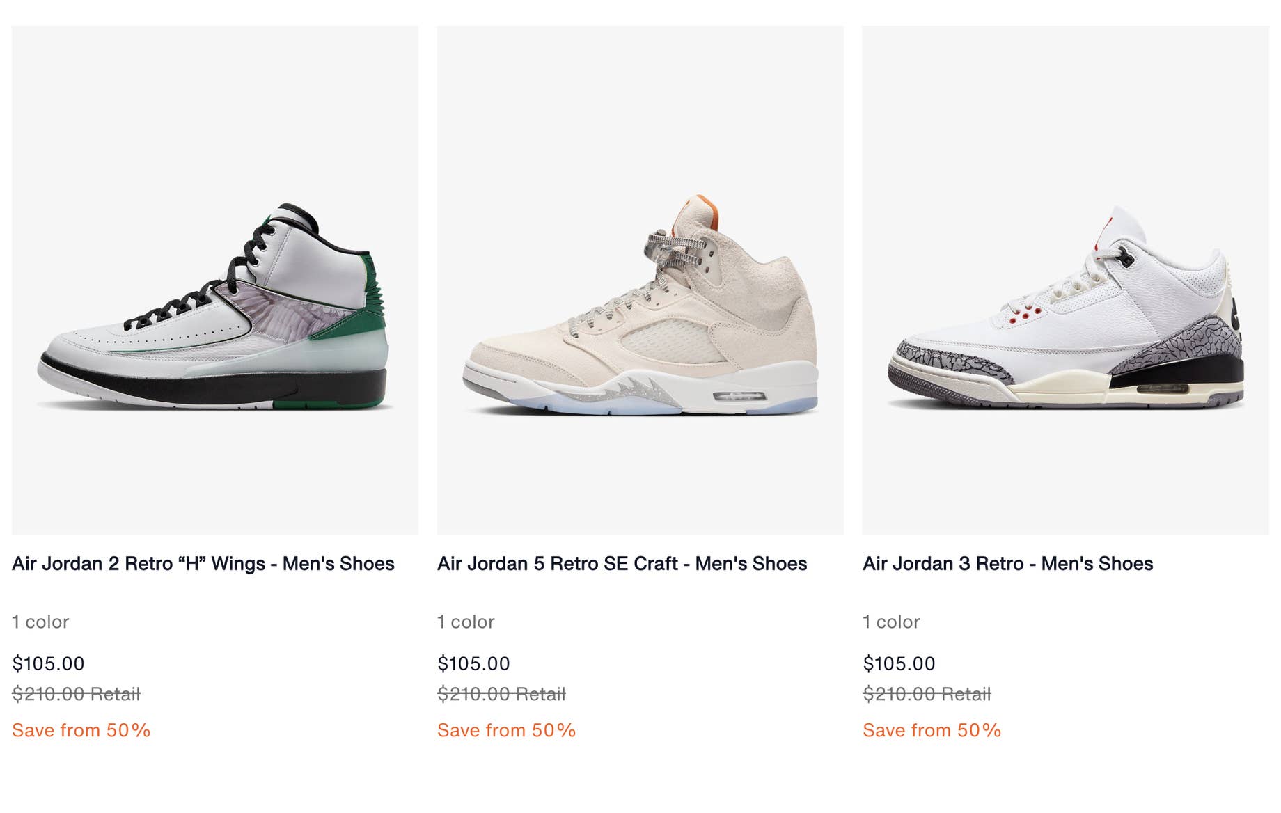 average price of a nike shoe