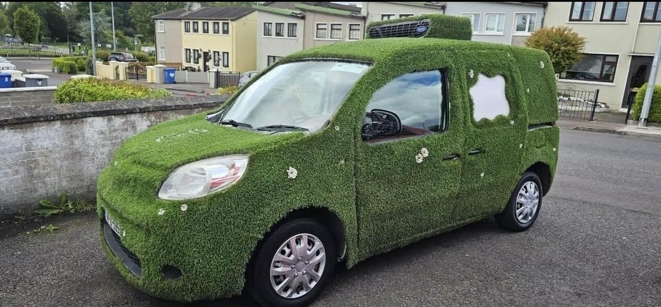A car made to look like grass