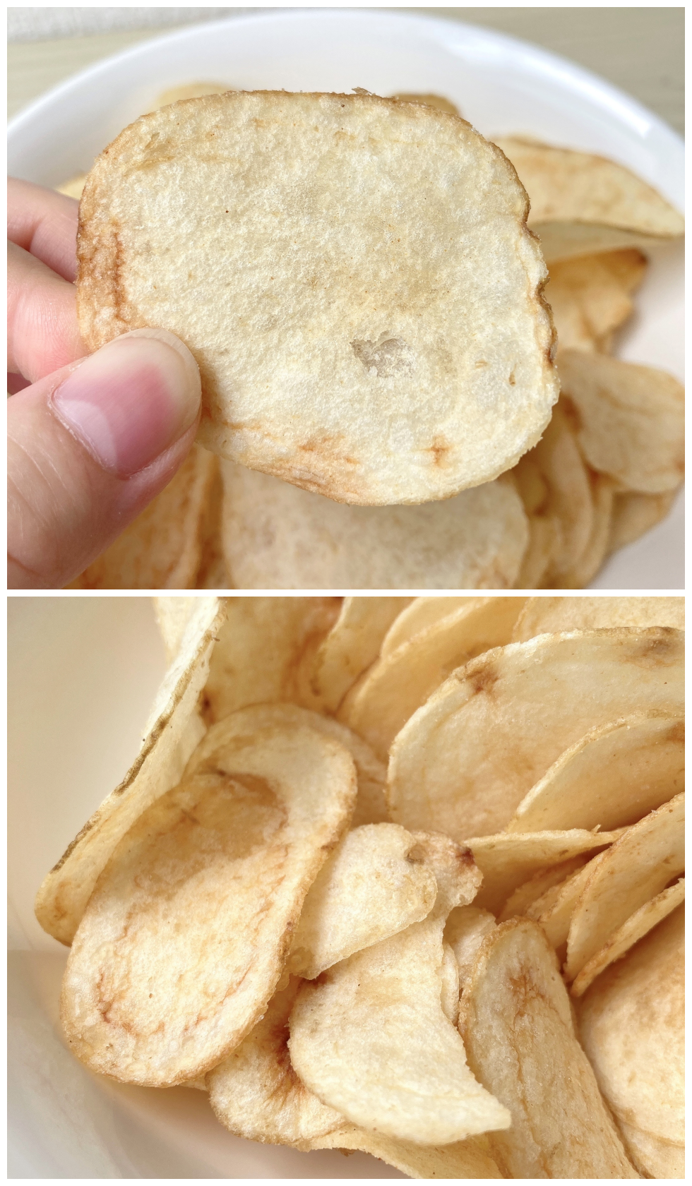 西友(SEIYU)のおすすめスナック「ポテトチップス 魚介のパエリア味 60g」「ポテトチップス 牡蠣のアヒージョ味 60g」