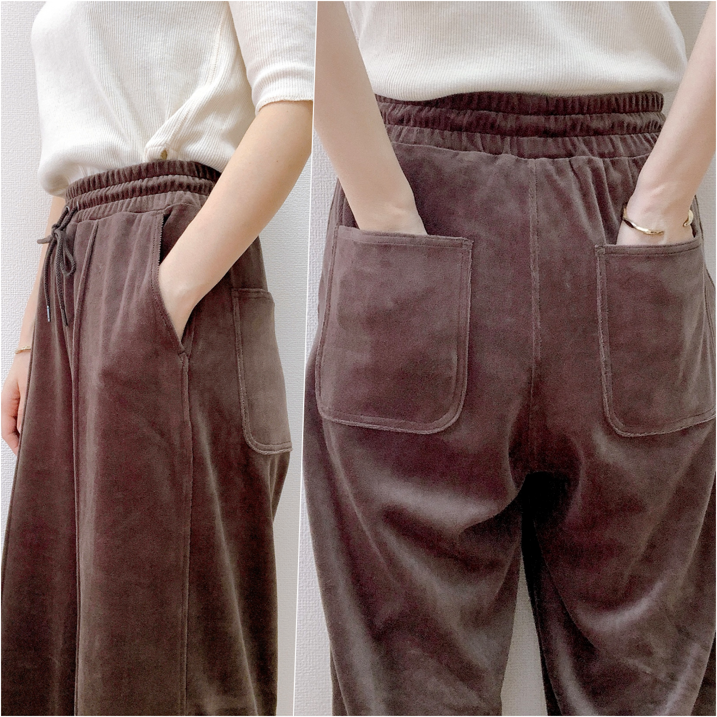 niko and…(ニコアンド)のおすすめのレディースアイテム「ラビットタッチベロアパンツ」